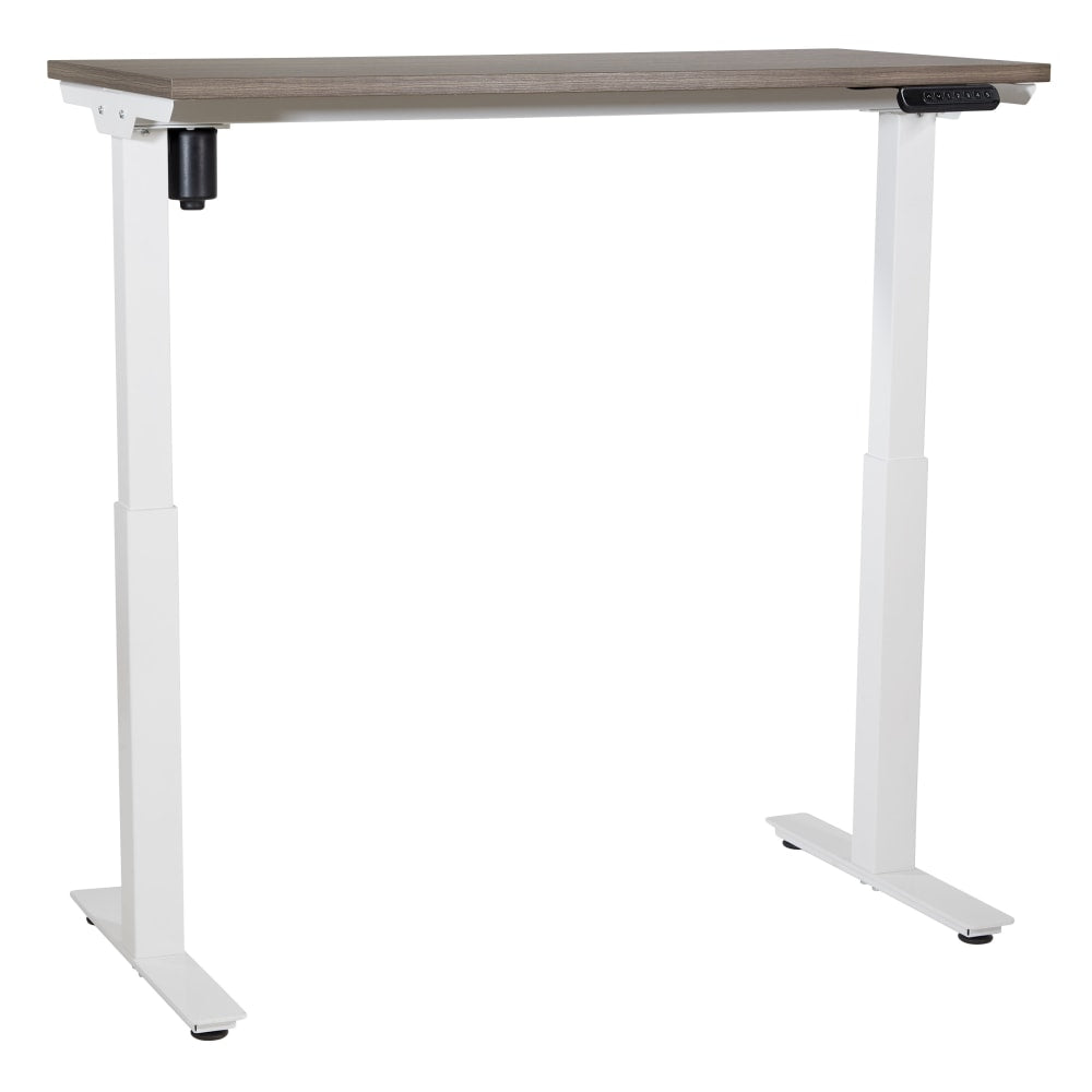 Office Star Pro Line II Prado 2-Stage 1-Motor Height-Adjustable Table, 47in x 47-3/4in, Urban Walnut/White