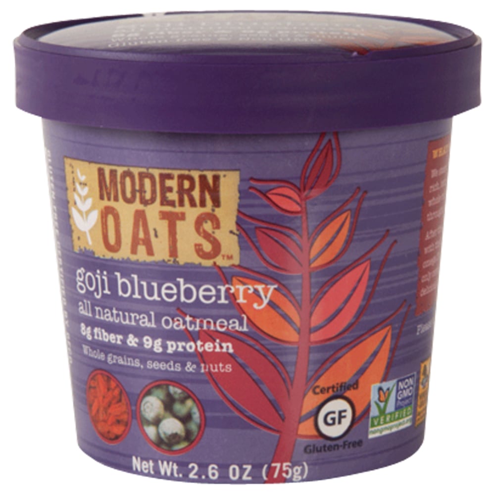 Modern Oats Oatmeal Cups, Goji Blueberry, 2.6 Oz, Pack Of 12