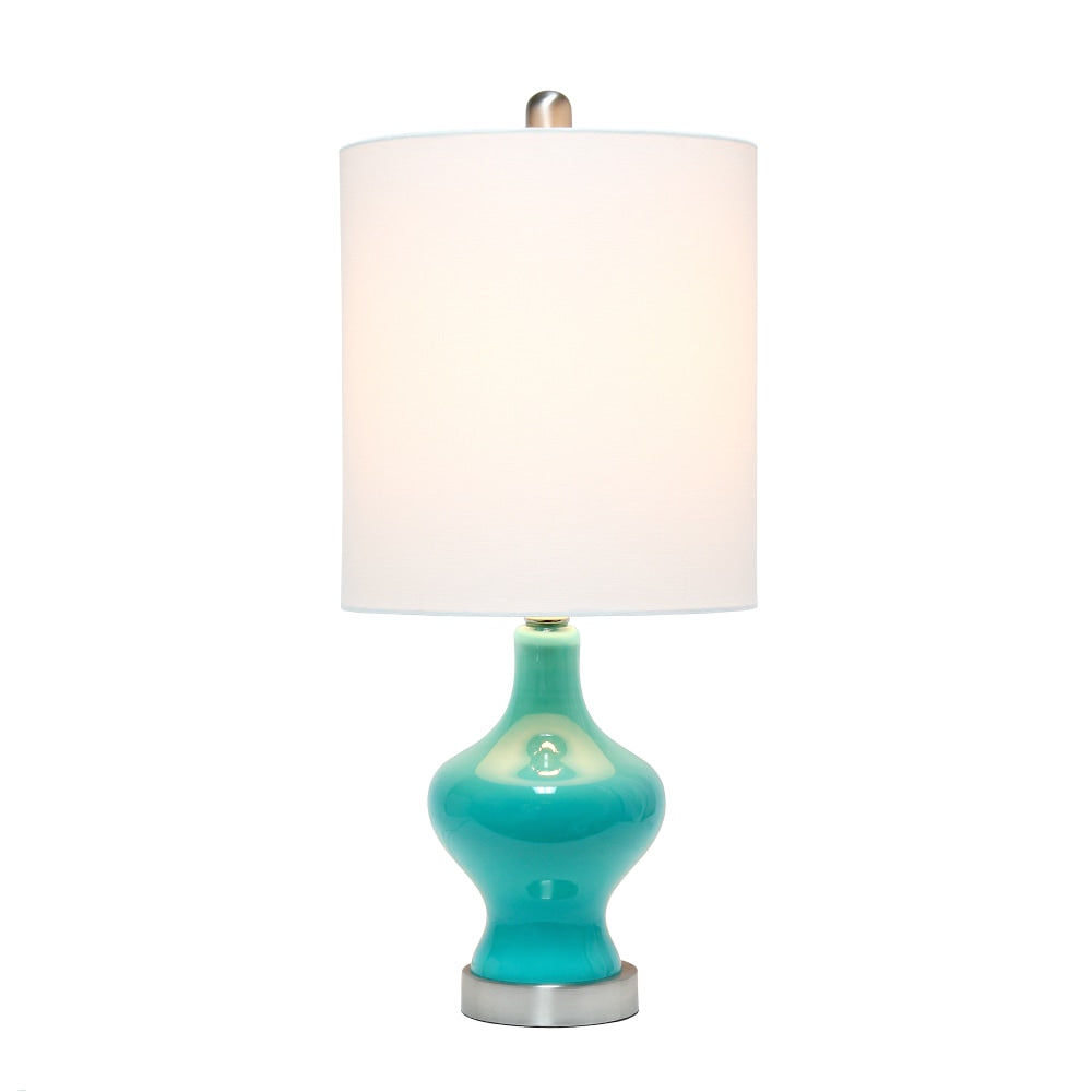 Lalia Home Paseo Table Lamp, 22-1/2inH, White Shade/Teal Base