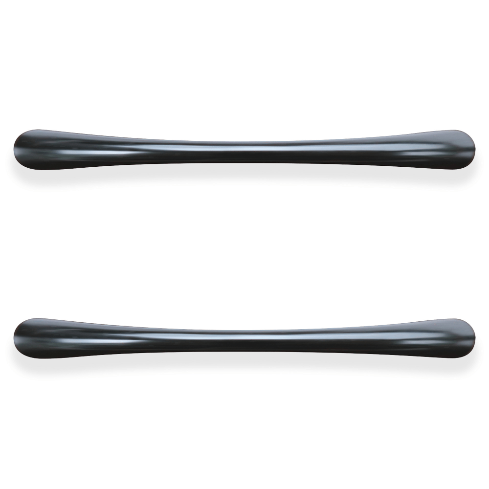 Lorell Laminate Traditional Drawer Pulls, 1inH x 4-1/2inW x 7/16inD, Black, Pack Of 2 Pulls