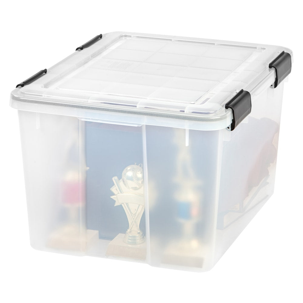 IRIS Weathertight Storage Container, 46 Quarts, 11 4/5in x 15 4/5in x 19 7/10in, Clear