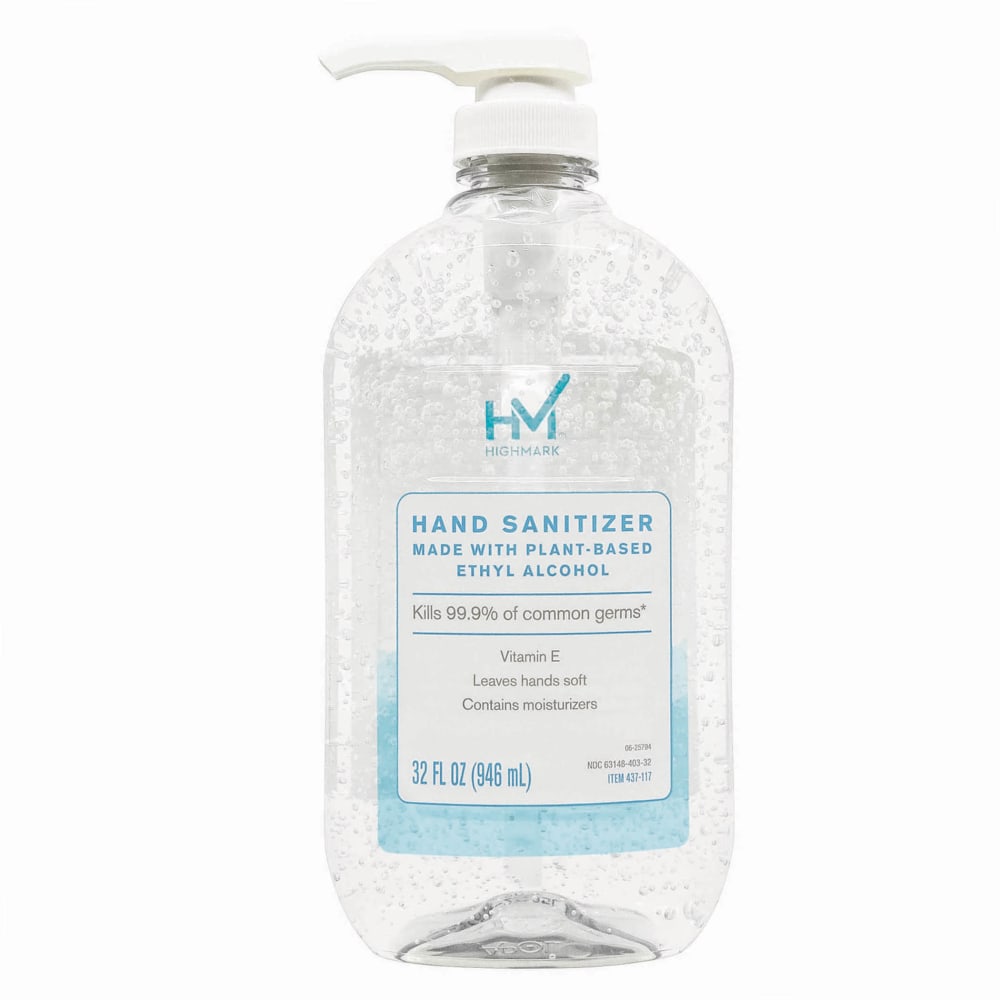 Highmark Original Hand Sanitizer, Fresh Scent, 32 Oz, Clear, Case Of 6 Bottles