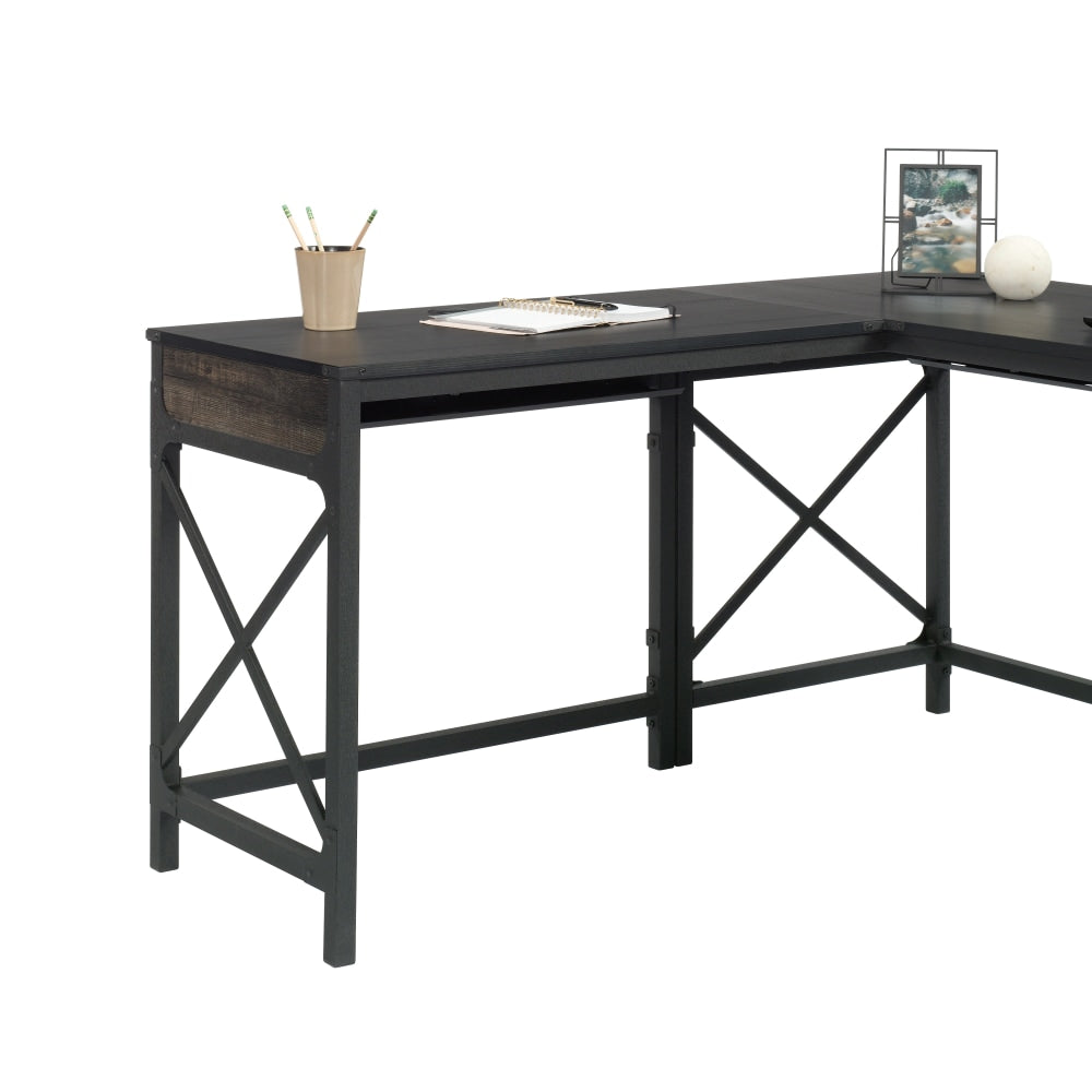 Sauder Foundry Road 36inW Desk Return, Carbon Oak