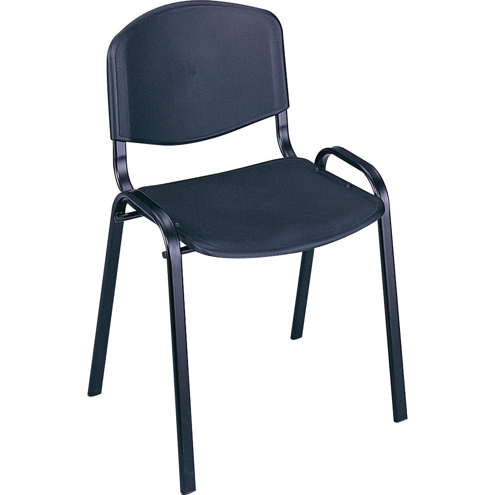 Safco Stack Chairs, Black, Set Of 4