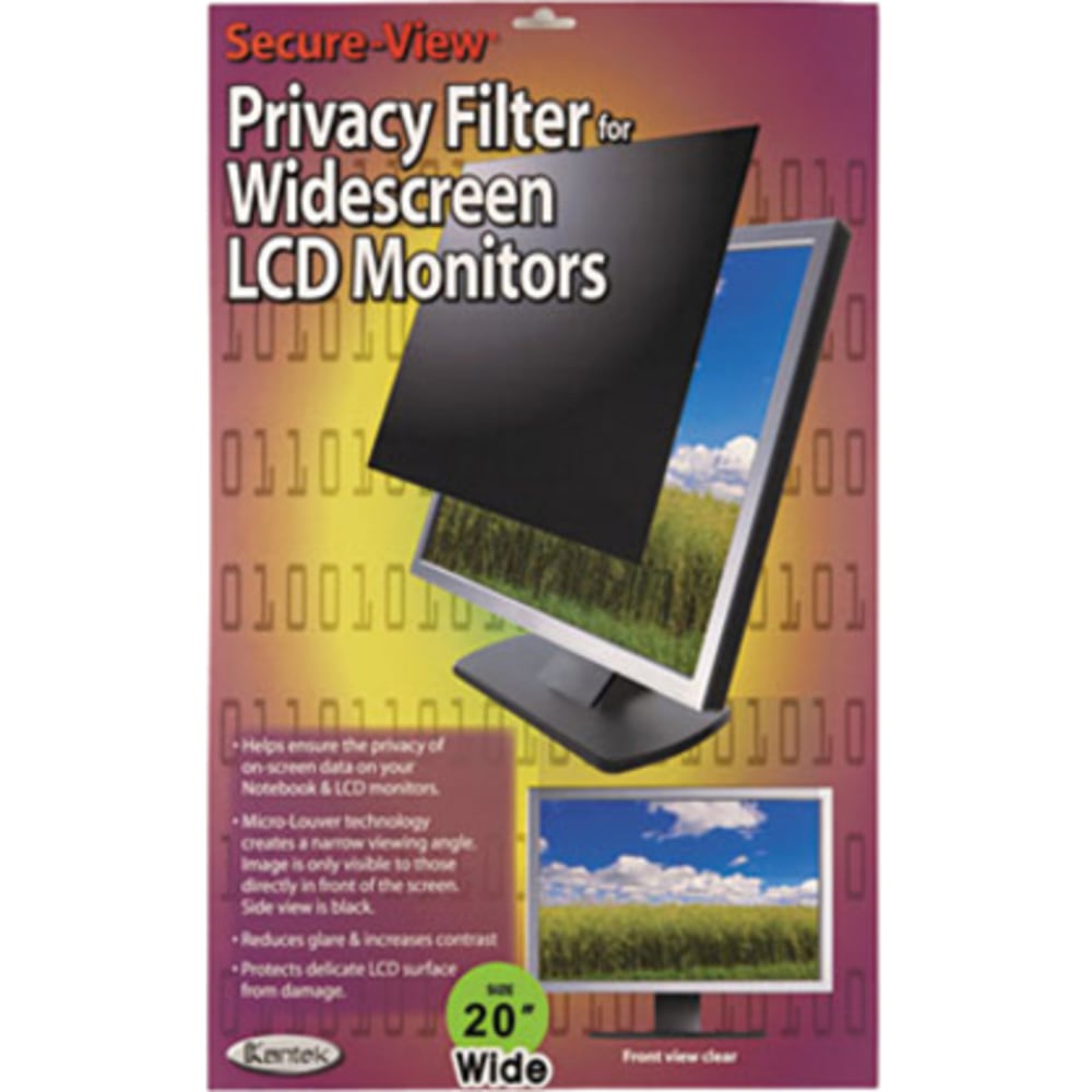 Kantek Widescreen Privacy Filter Black - For 30in Widescreen LCD Monitor, Notebook