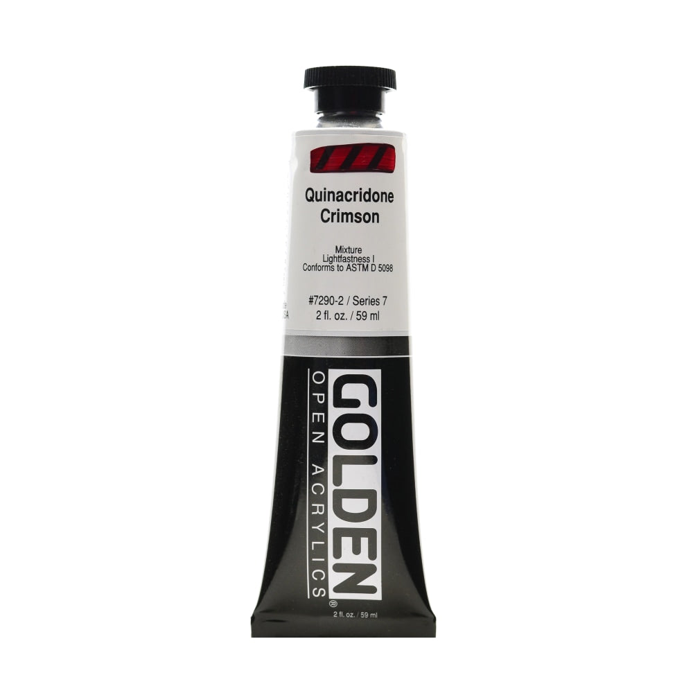 Golden OPEN Acrylic Paint, 2 Oz Tube, Quinacridone Crimson