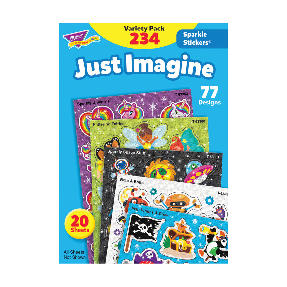 Trend Just Imagine Sparkle Stickers, 234 Stickers Per Pack, Case Of 2 Packs