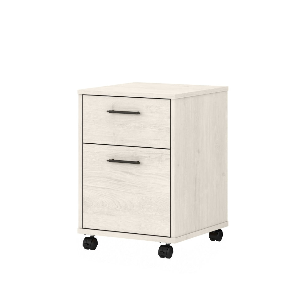 Bush Furniture Key West 16inD Vertical 2-Drawer Mobile File Cabinet, Linen White Oak, Delivery