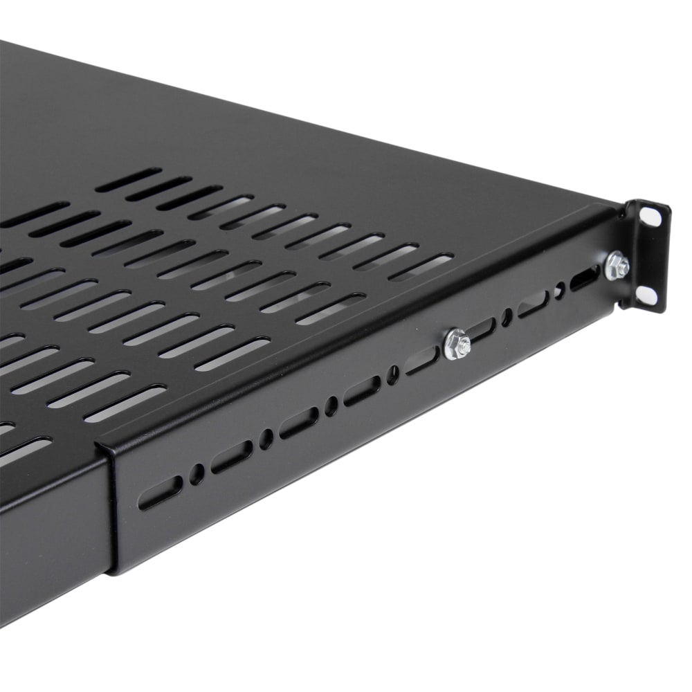 StarTech.com 1U Adjustable Mounting Depth Vented Rack Mount Shelf - Heavy Duty Fixed Rack Shelf - 250lbs / 113kg