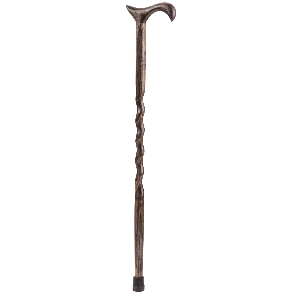 Brazos Walking Sticks Twisted Oak Walking Cane With Derby Handle, 37in, Flint