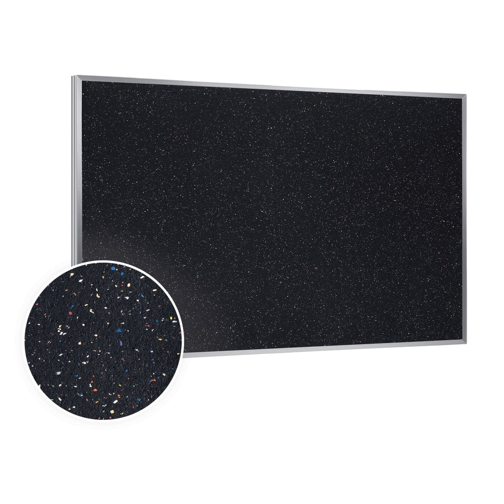 Ghent Rubber Bulletin Board, 4 1/24in x 5 1/24in, 90% Recycled, Confetti Satin Aluminum Frame