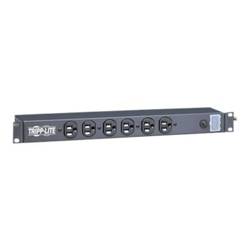 Tripp Lite Power Strip Rackmount Metal 120V 5-15R 12 Outlet 15ft Cord 1URM - Power distribution strip (rack-mountable) - AC 120 V - input: NEMA 5-15 - output connectors: 12 (NEMA 5-15) - 15 ft cord - Canada, United States