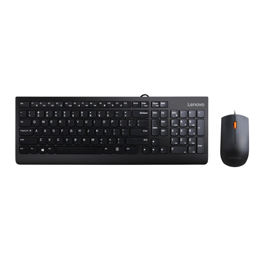 Lenovo 300 USB Keyboard And Optical Mouse, Black, GX30M39606