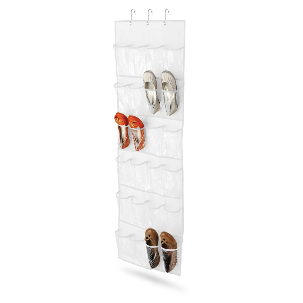 Honey-Can-Do Over-The-Door 24-Pocket Closet Organizer, 57inH x 21inW x 2 1/2inD, White