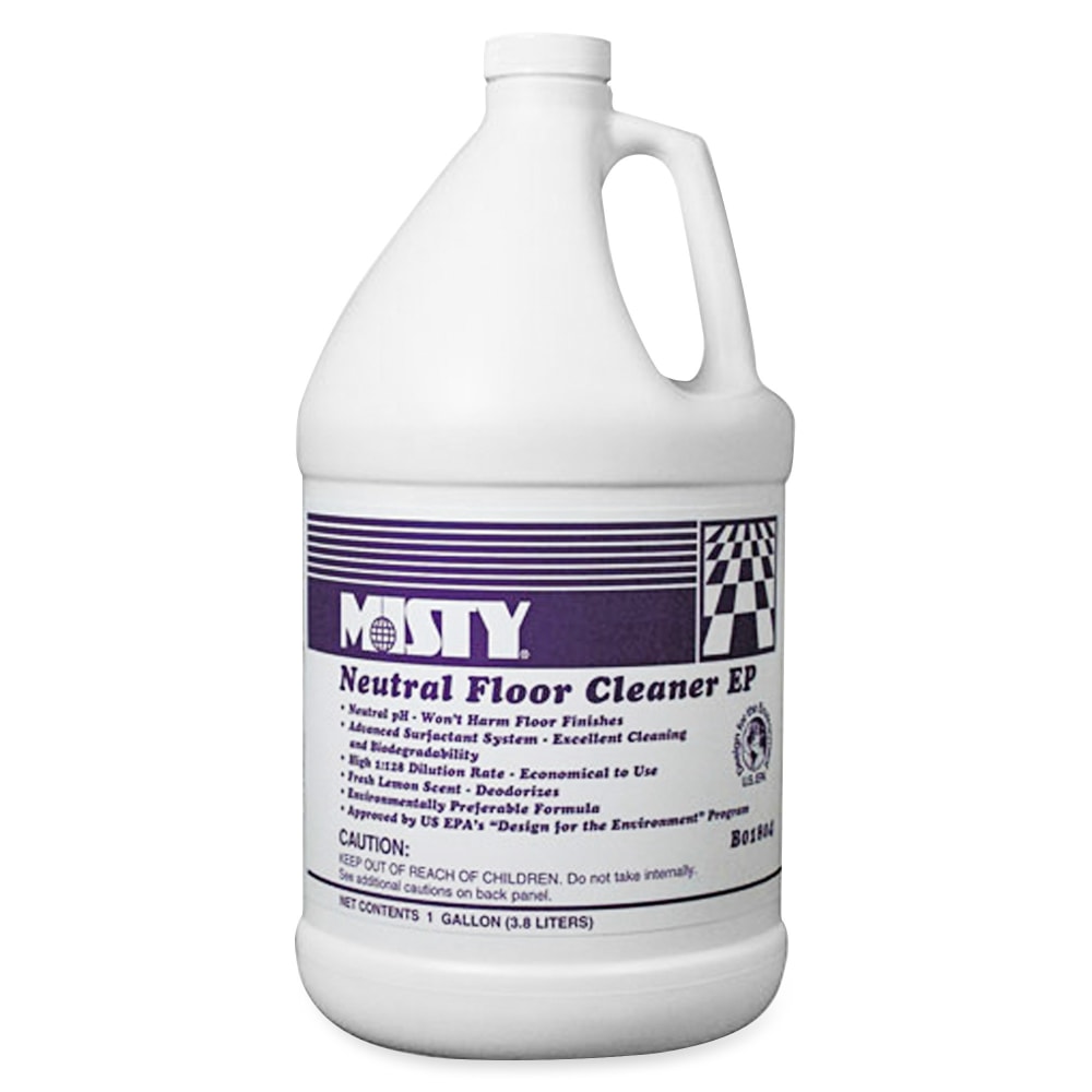 MISTY Neutral Floor Cleaner - Concentrate - Lemon Scent - 4 / Carton - Green