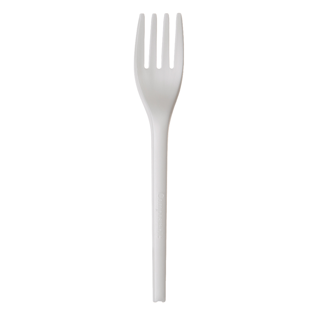 Highmark ECO Compostable Forks, 6-1/2in, White, Pack Of 1,000