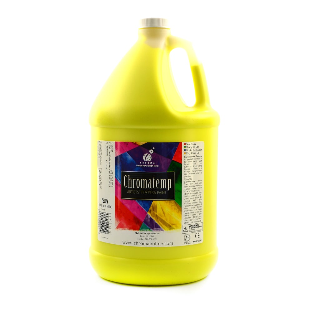 Chroma ChromaTemp Artists Tempera Paint, 1 Gallon, Yellow