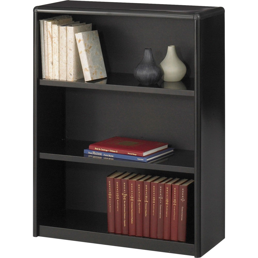 Safco Value Mate Steel Modular Shelving Bookcase, 3 Shelves, 40inH x 31-3/4inW x 13-1/2inD, Black