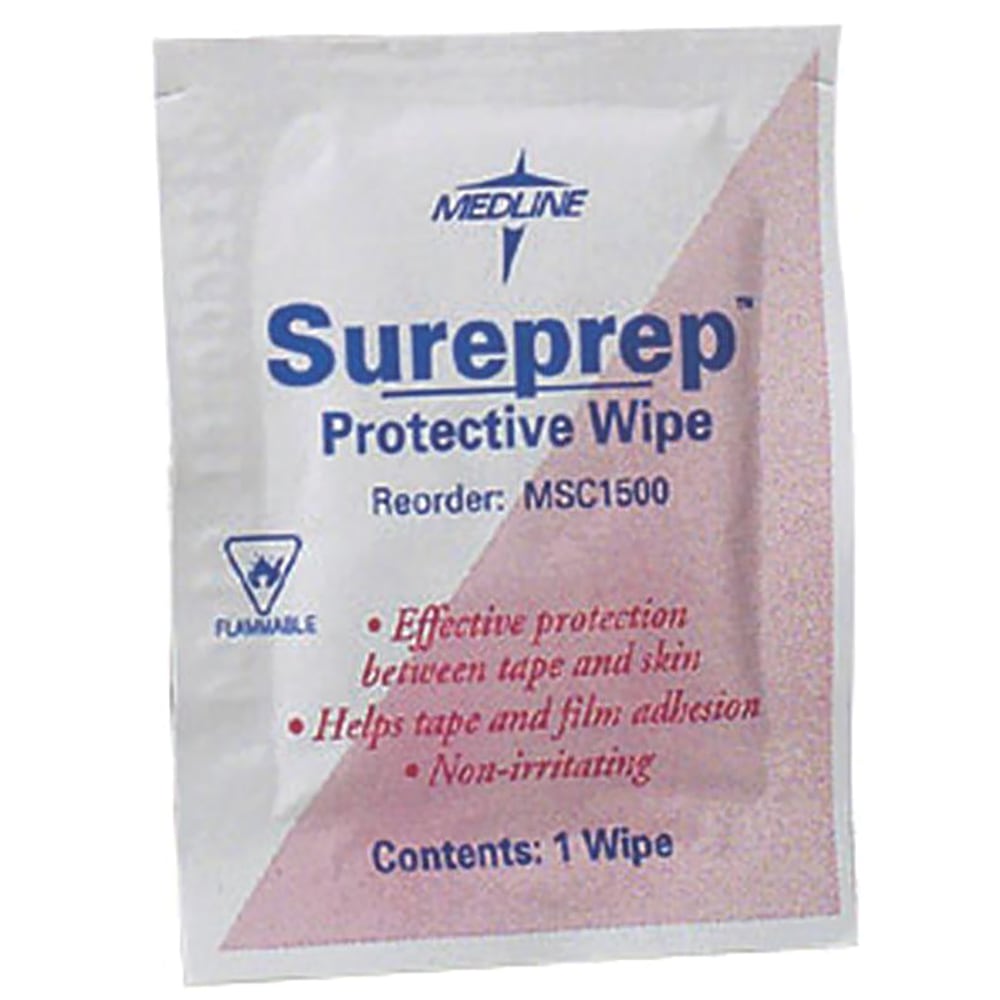 Medline Sureprep Skin Protectant Wipes, 50 Packets Per Box, Case Of 20 Boxes