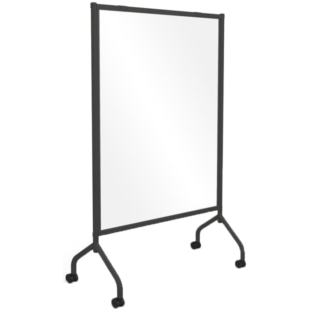 MooreCo Essentials Plastic Mobile Partition And Sneeze Guard, 54in x 38-1/2in, Clear/Silver