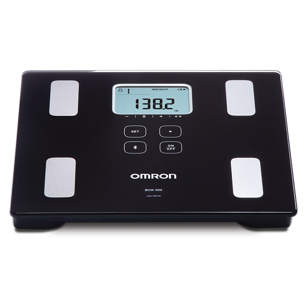 Omron BCM-500 Body Composition Bathroom Scale, 11in x 11.2in, Black