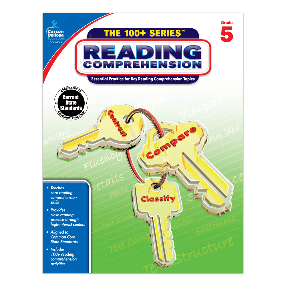 Carson-Dellosa 100+ Series Reading Comprehension Workbooks, Grade 5