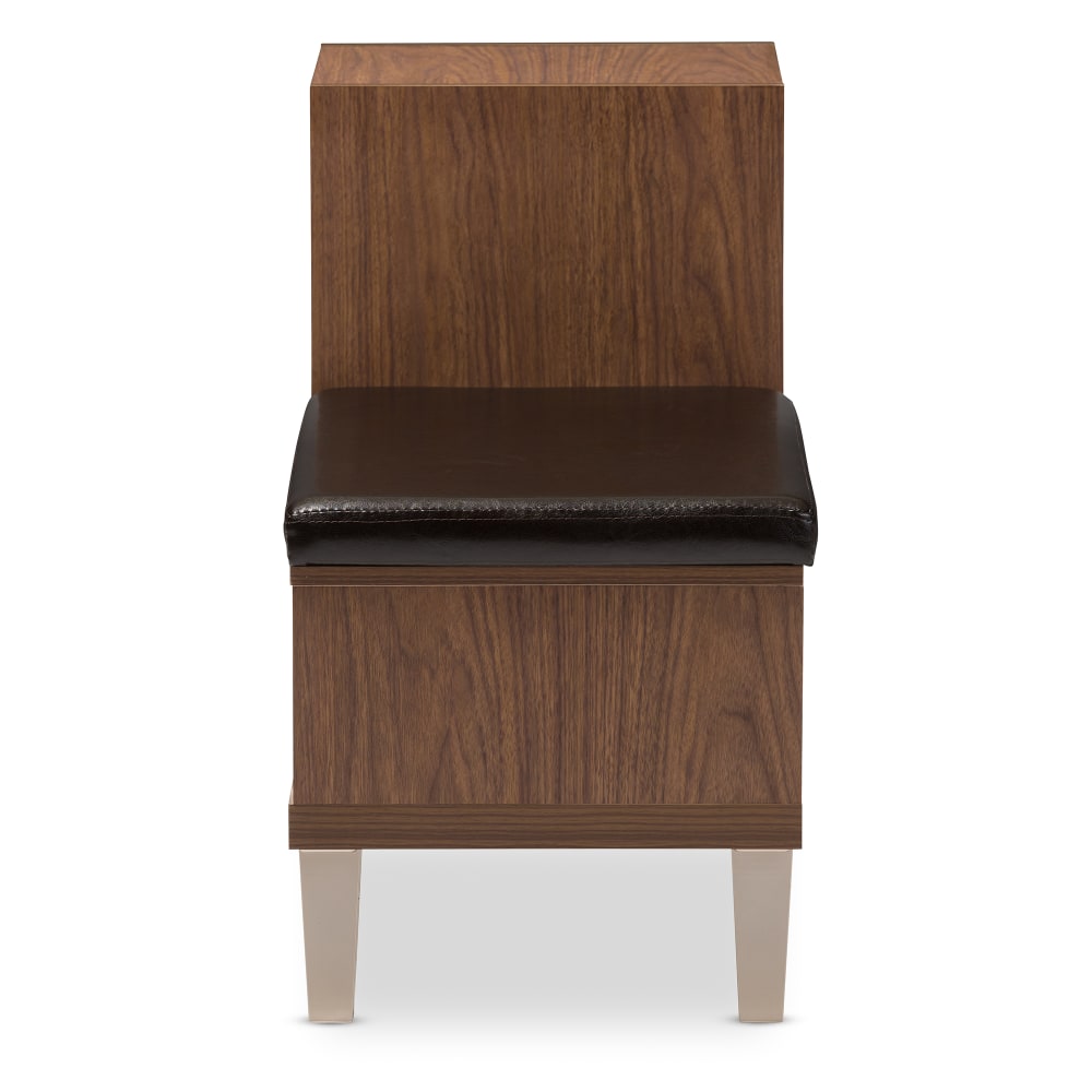 Baxton Studio Delmore Seating Bench, Walnut Brown