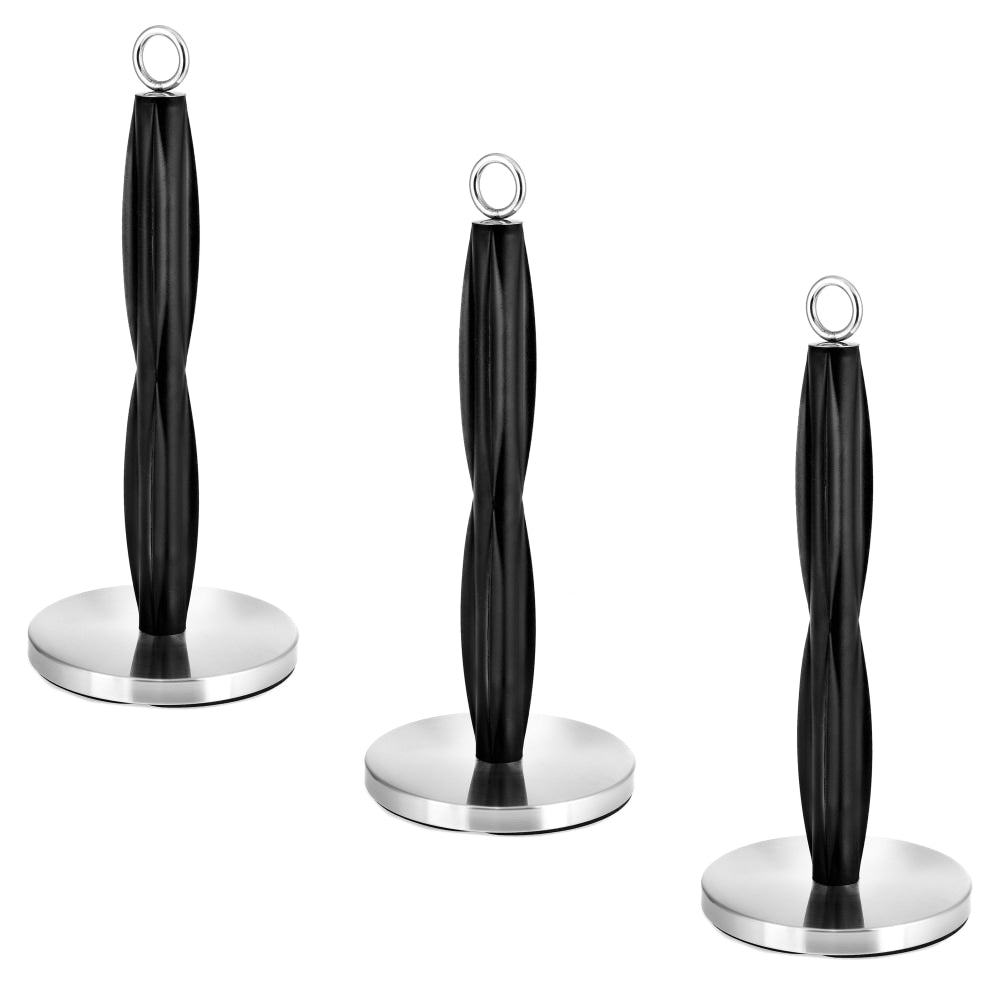 Alpine Paper Towel Holders, 14in x 6-3/4in x 6-3/4in, Black/Silver, Pack Of 3 Holders