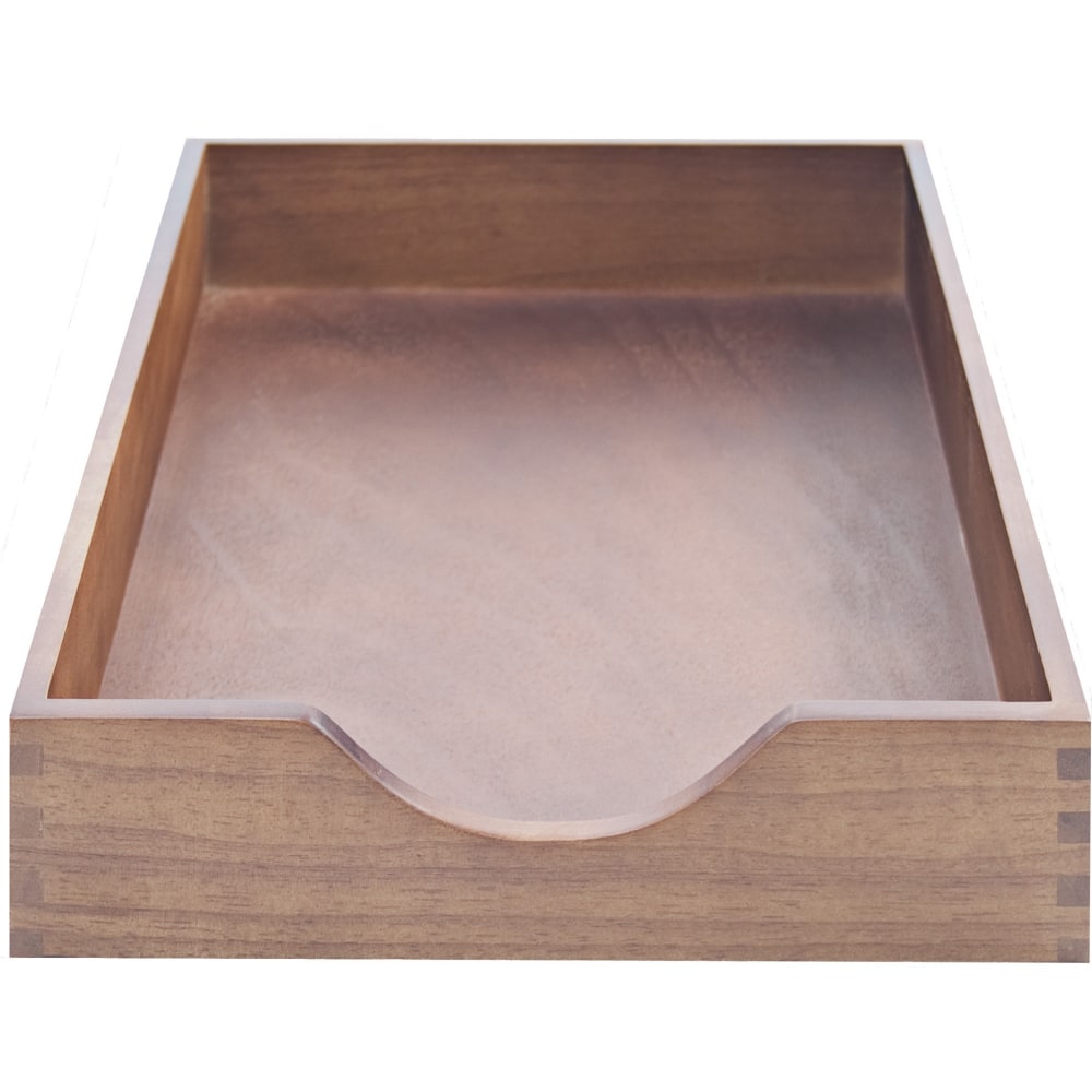 Carver Walnut Finish Solid Wood Desk Trays, 12 3/5inH x 10 2/5inW x 2 1/2inS, Walnut/Oak