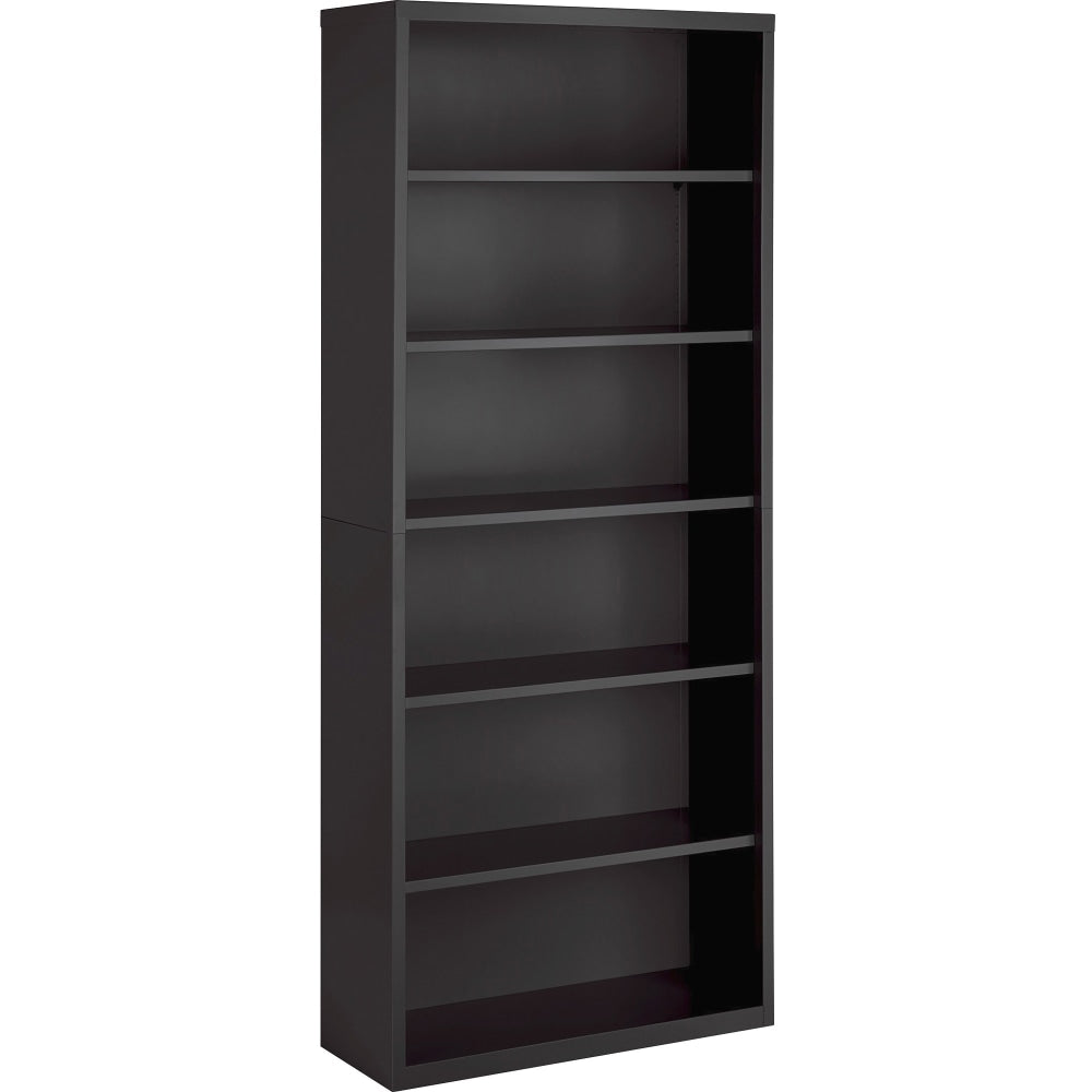 Lorell Fortress 82inH 6-Shelf Contemporary Bookcase, Gray/Dark Finish, Standard Delivery