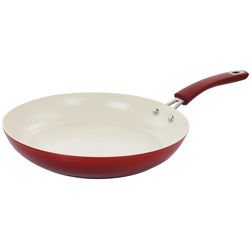 Oster Non-Stick Aluminum Frying Pan, 12in, Red