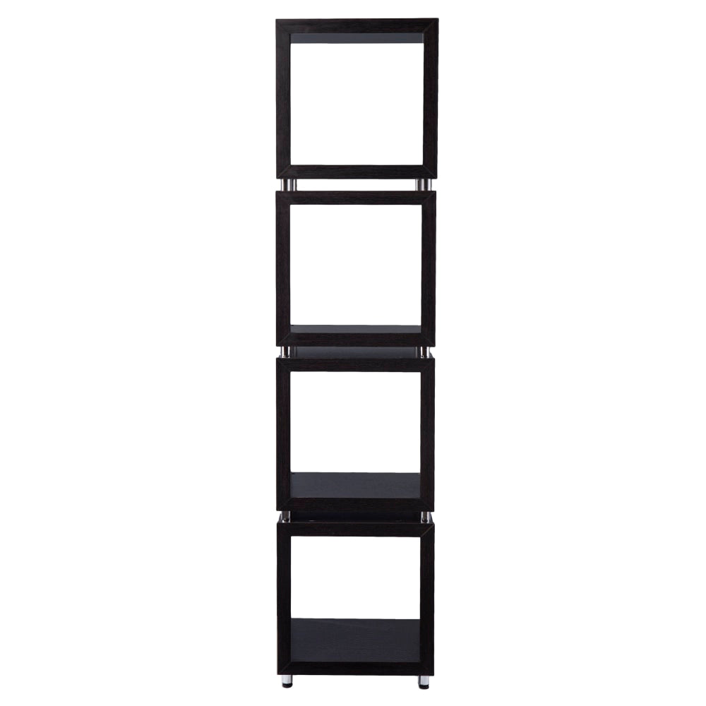 SEI Portgren 79inH 4-Tier Bookshelf, Brown