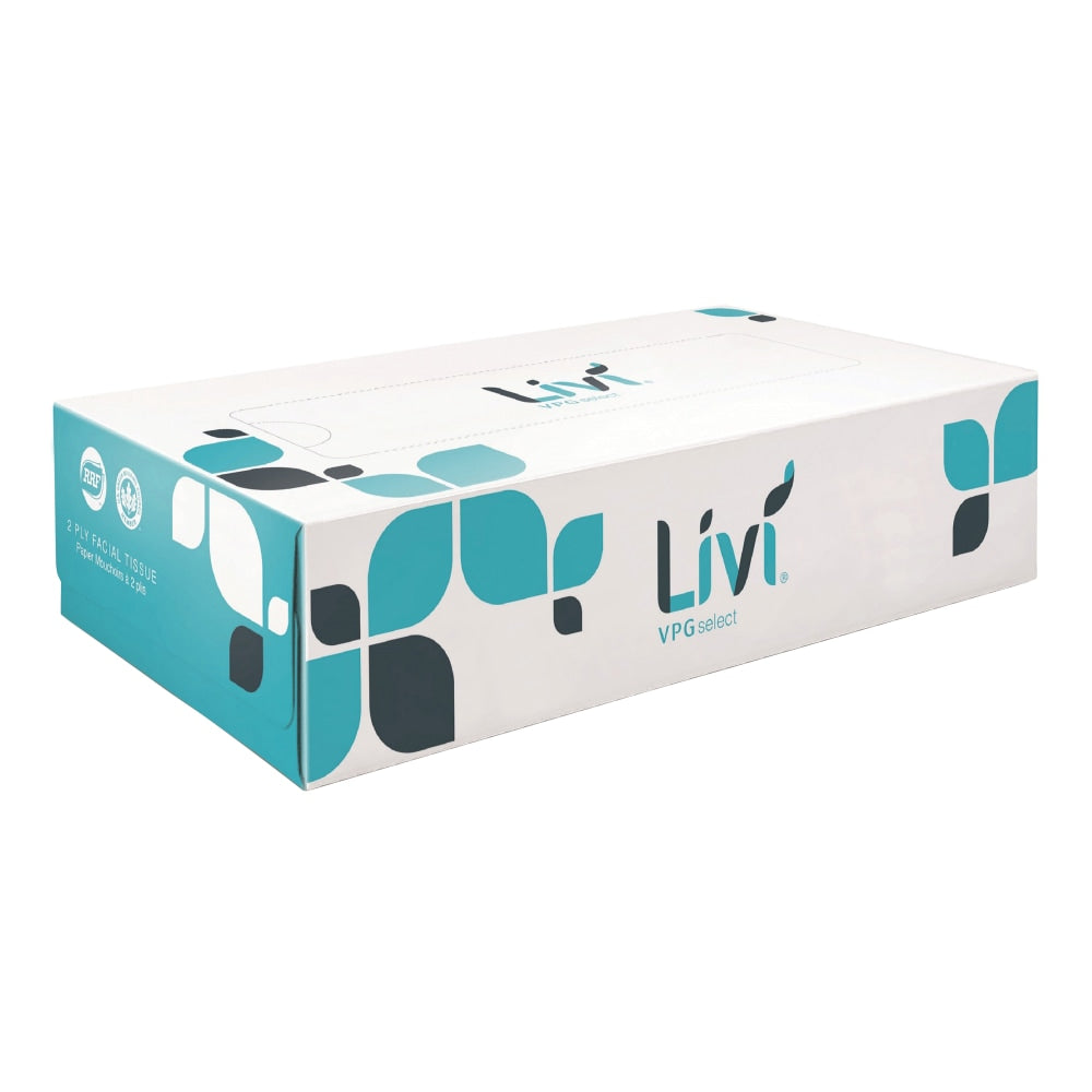 Livi Solaris Paper 2-ply Facial Tissue - 2 Ply - 8.37in x 8.07in - White - Virgin Fiber - 100 Per Box - 30 / Carton