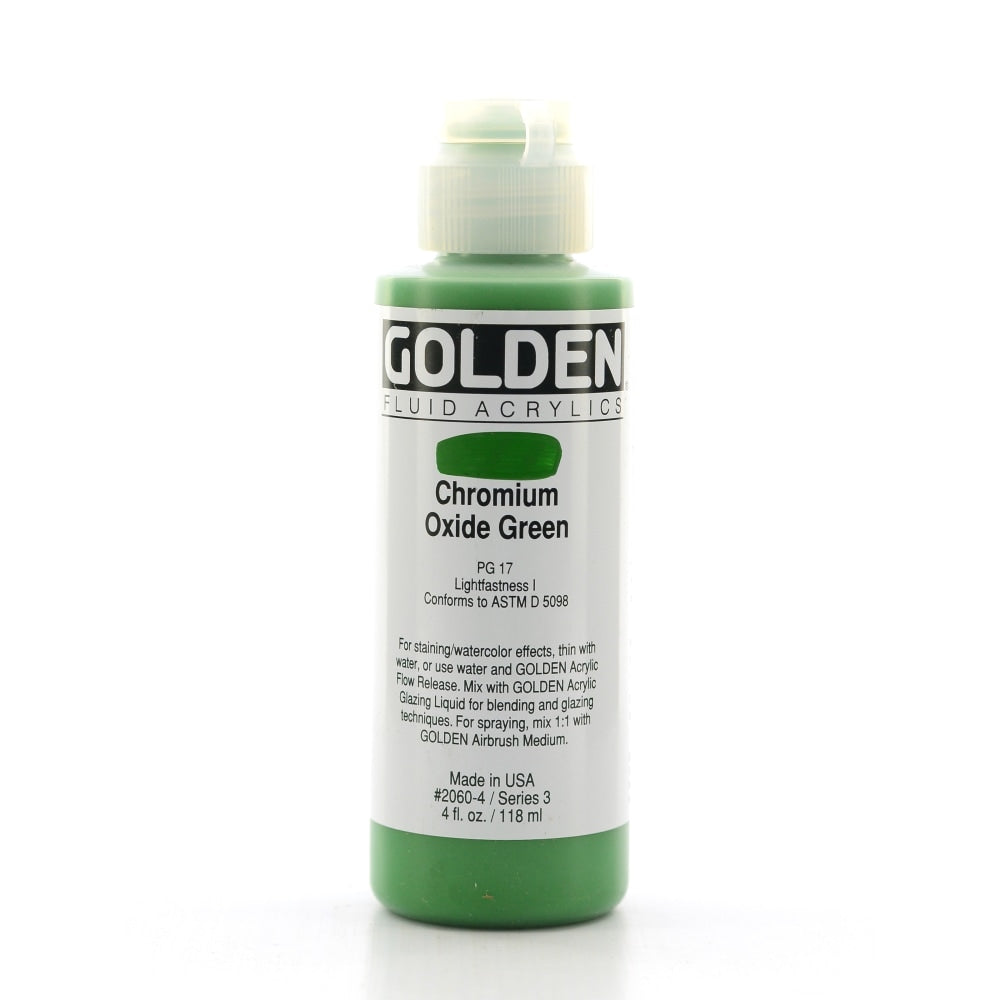 Golden Fluid Acrylic Paint, 4 Oz, Chromium Oxide Green