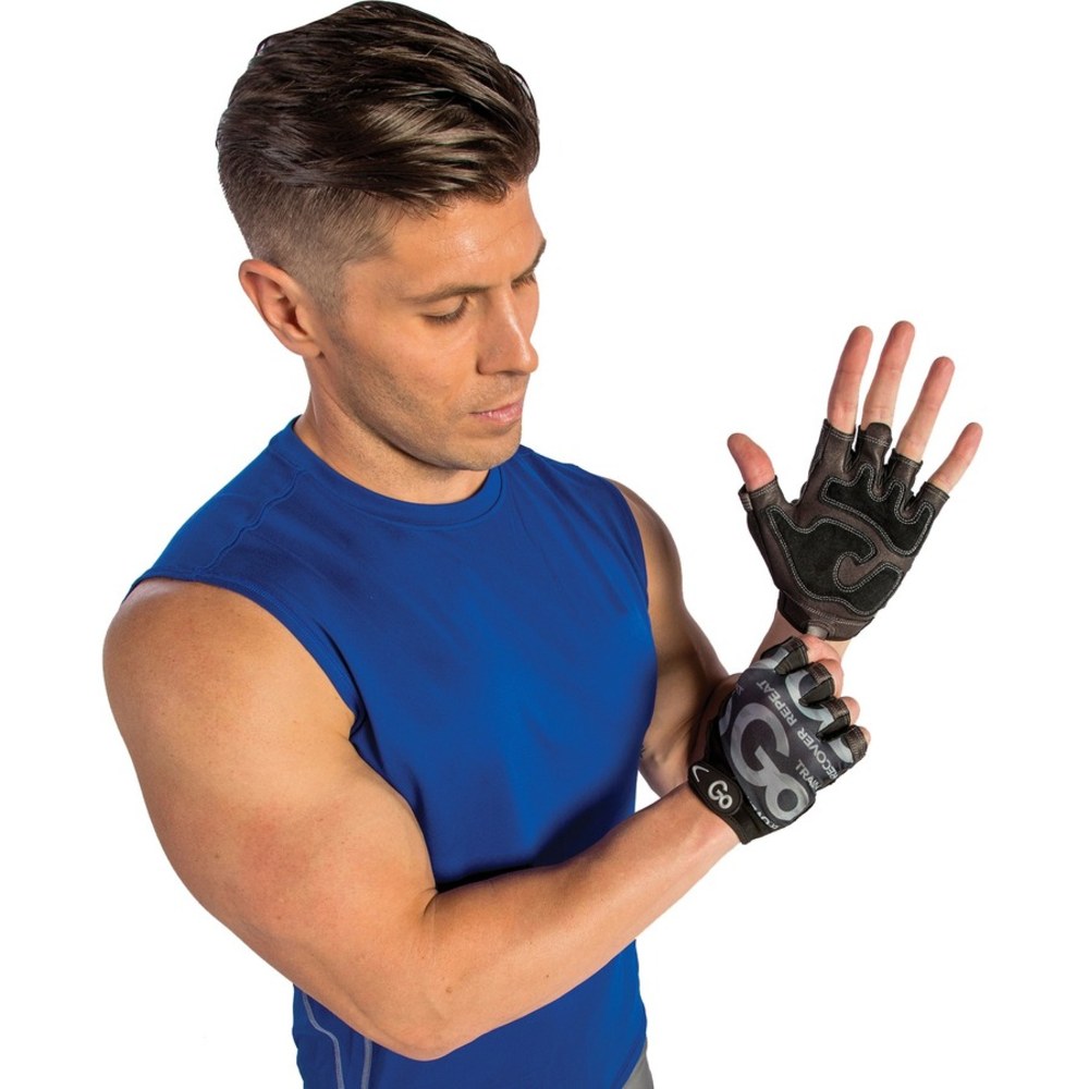 GoFit Mens Premium Leather Elite Trainer Gloves (X-Large) - X-Large Size