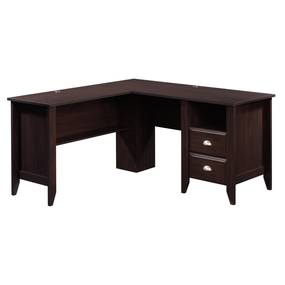 Sauder Shoal Creek 59inW L-Shaped Corner Desk, Jamocha Wood