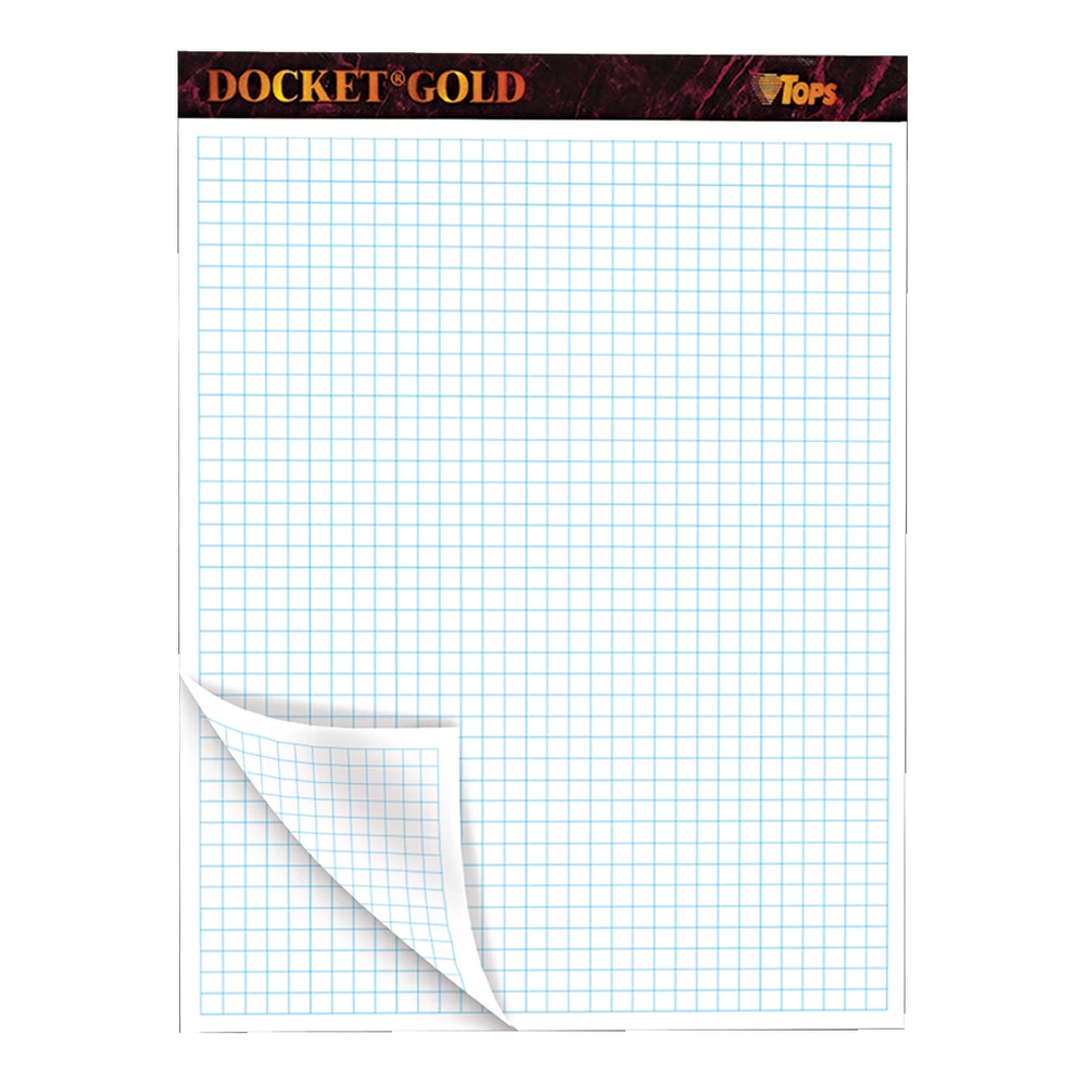 TOPS Double Docket Gold Writing Pad, 8 1/2in x 11in, Quad/Narrow Ruled, 160 Pages (80 Sheets), White