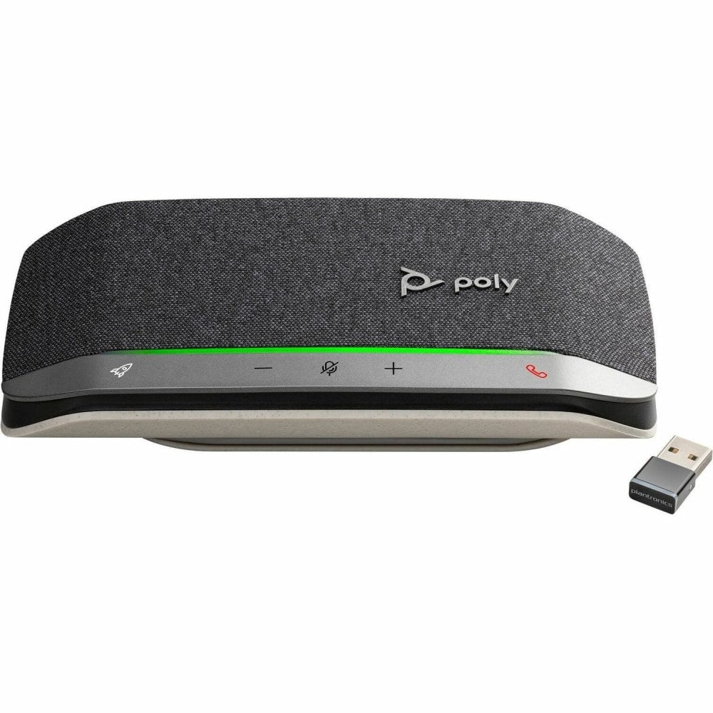 Poly Sync 20+ Wired/Wireless Bluetooth Speakerphone - Microsoft Teams - Silver - 3 x Bi-directional Microphone(s) - 40 mm Speaker(s)