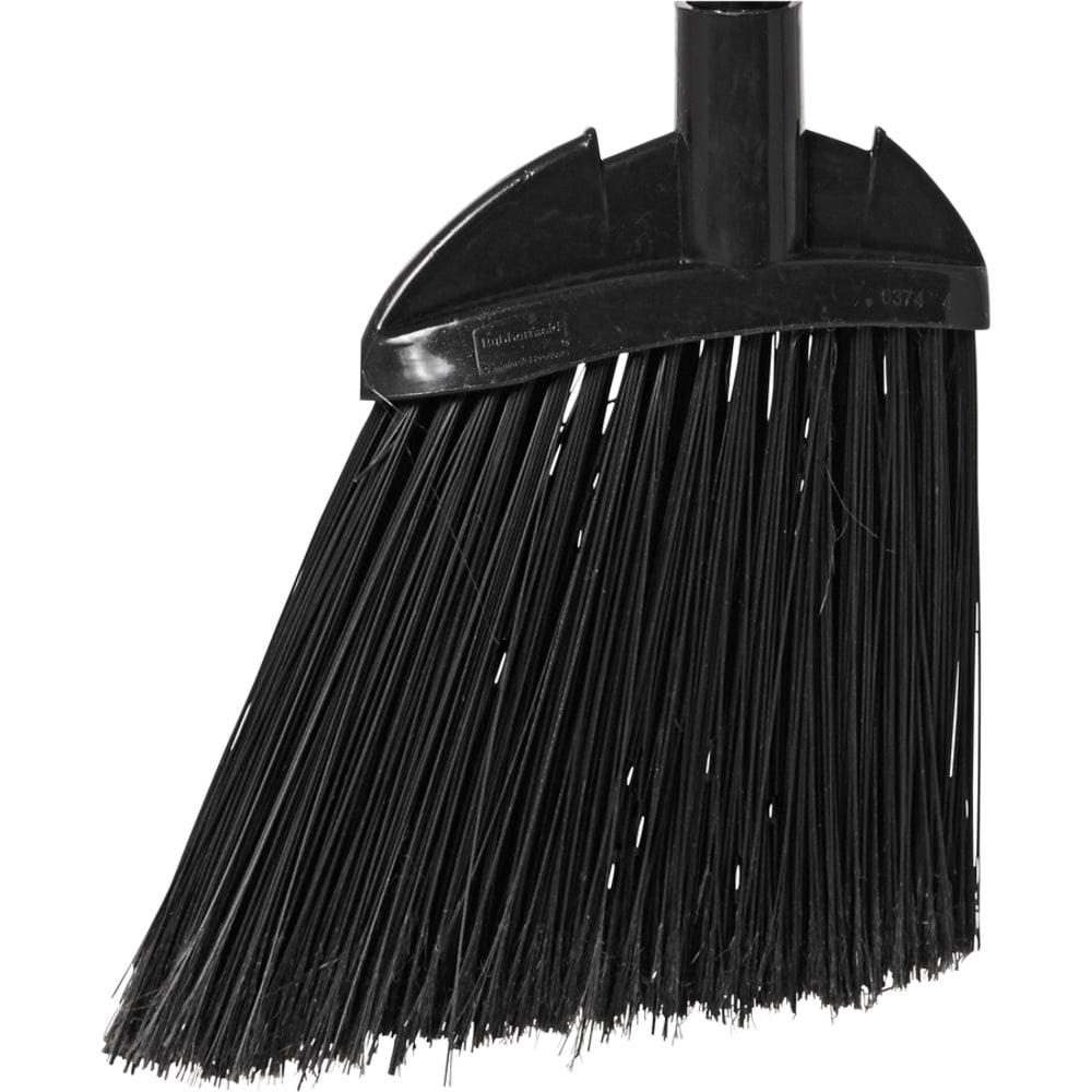 Rubbermaid Commercial Lobby Broom - 7.50in Polypropylene Bristle - 28in Handle Length - Black Metal, Metal Handle - 6 / Carton - Black