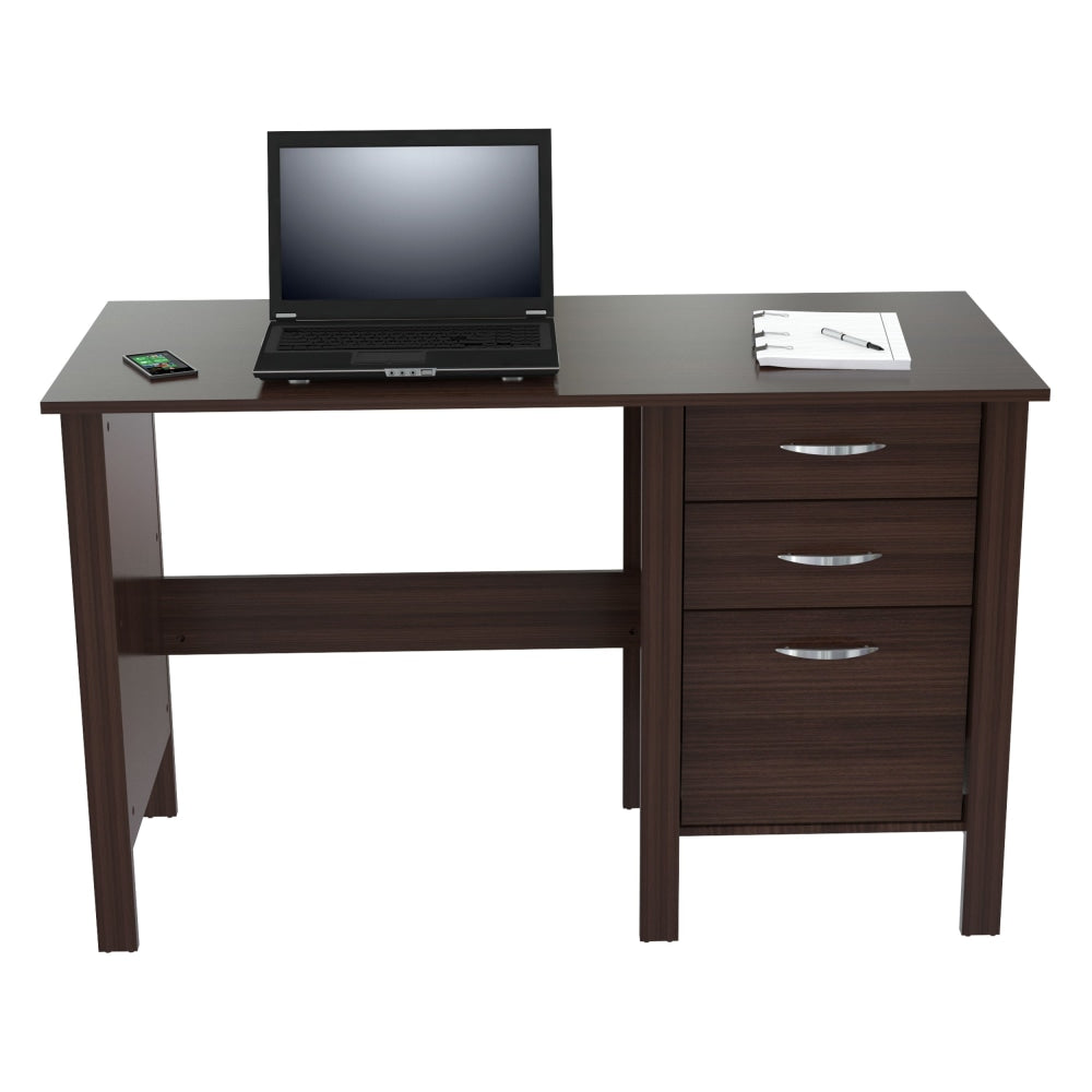 Inval 47inW Writing Desk with 3 Drawers, Espresso