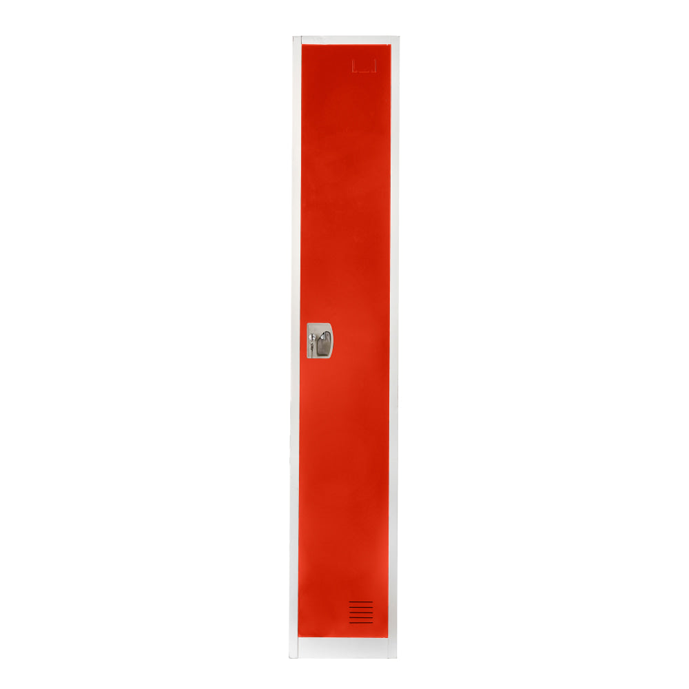 Alpine AdirOffice 1-Tier Steel Lockers, 72inH x 12inW x 12inD, Red, Pack Of 4 Lockers