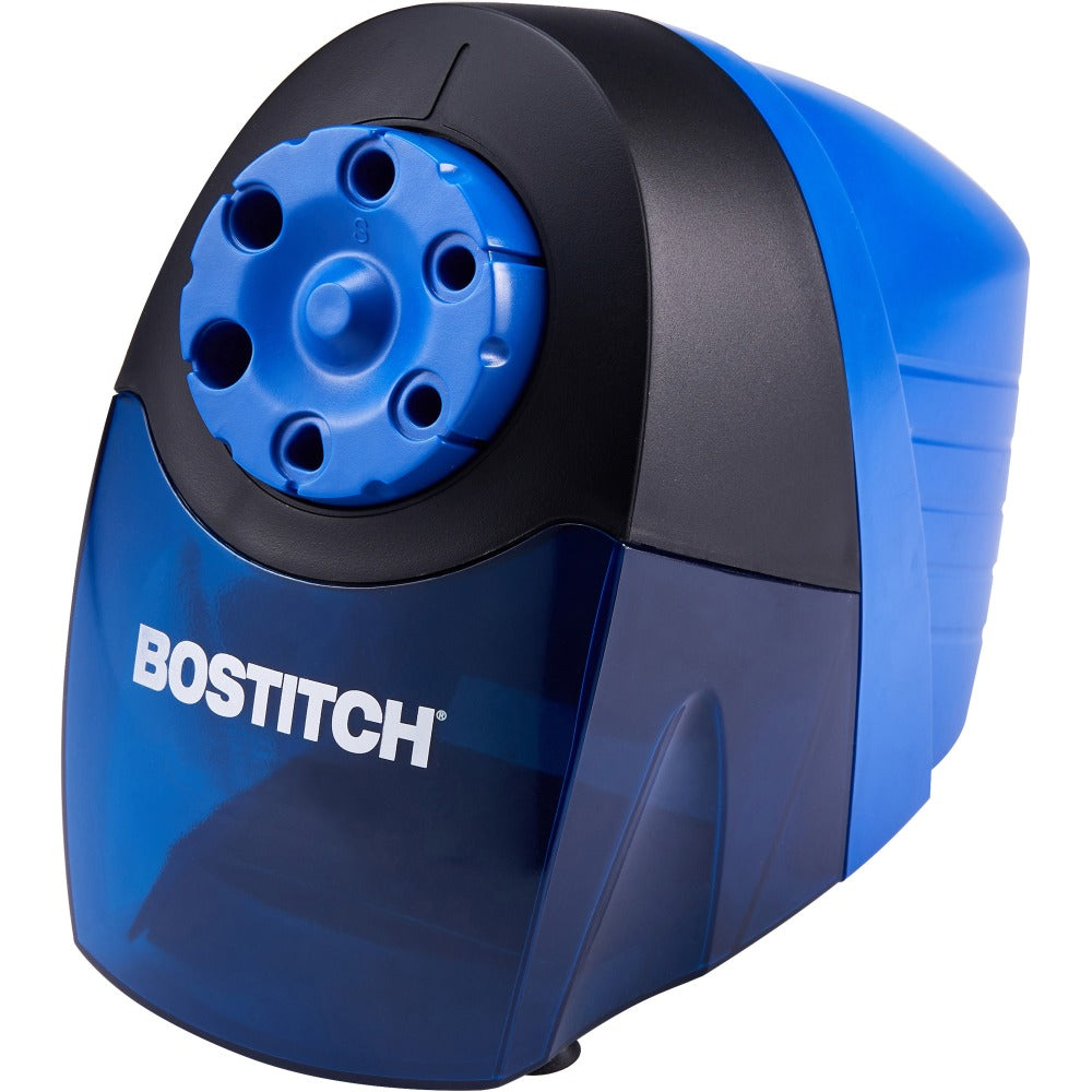 Bostitch QuietSharp? 6 Antimicrobial Classroom Electric Pencil Sharpener - 6 Hole(s) - Helical - Blue - 1 / Each