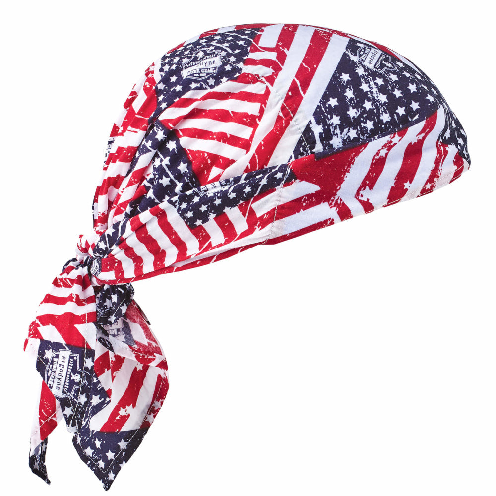 Ergodyne Chill-Its 6710 Evaporative Cooling Triangle Hats, Stars & Stripes, Case Of 24 Hats