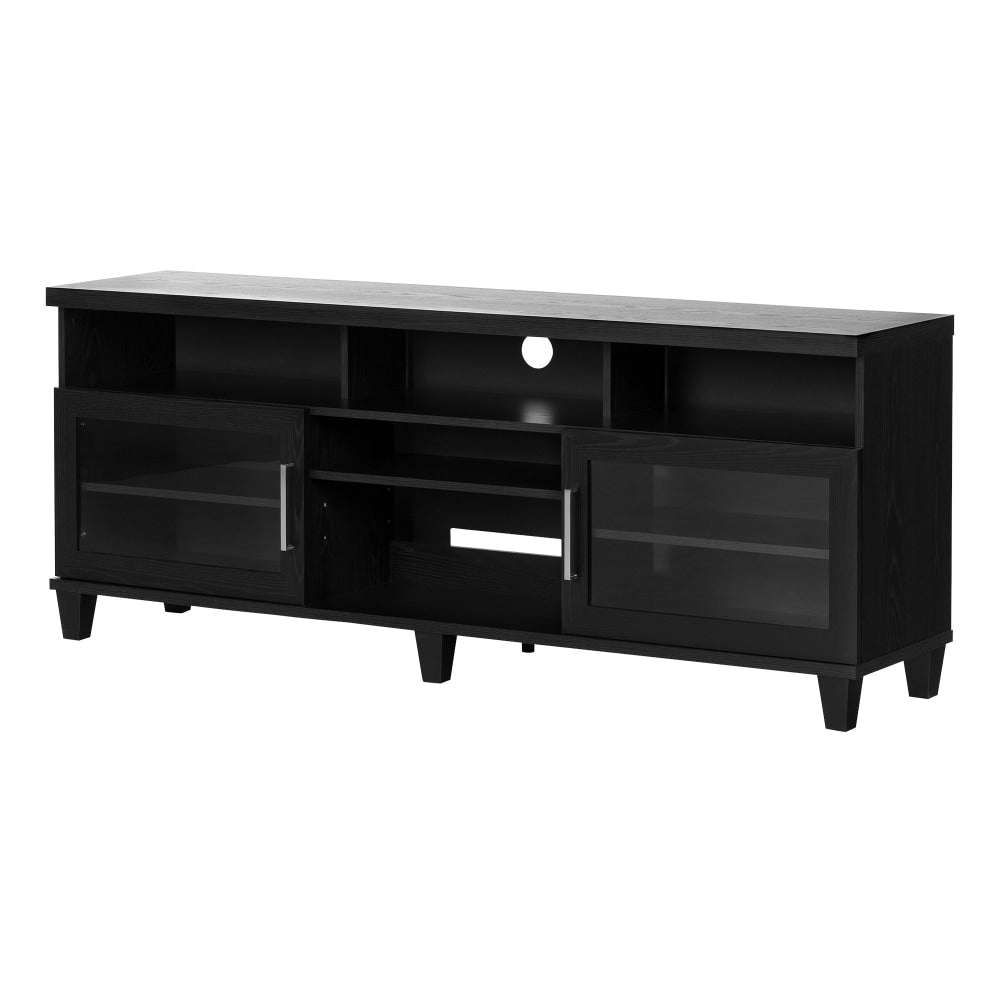 South Shore Adrian TV Stand For TVs Up To 75ft", Black Oak