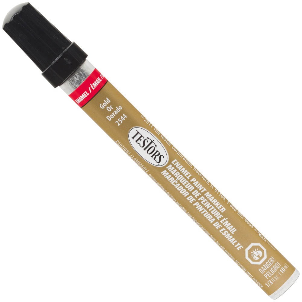 Testors Enamel Markers, 5-5/8in, Gold, Pack Of 12 Markers