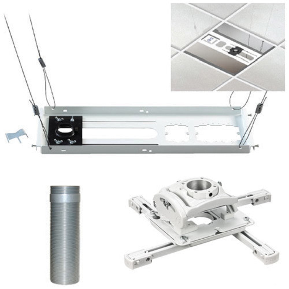 Chief RPA Elite Universal Projector Kit - Includes Projector Mount, Threaded Column, and Suspended Ceiling Kit - White - Mounting kit (extension column, ceiling mount, suspended ceiling plate) - for projector - white - ceiling mountable