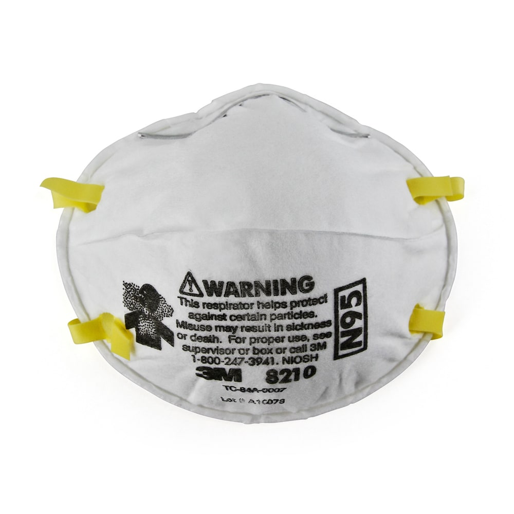 3M 8210 Particulate Respirator Masks, N95, White, Pack of 20 Respirators