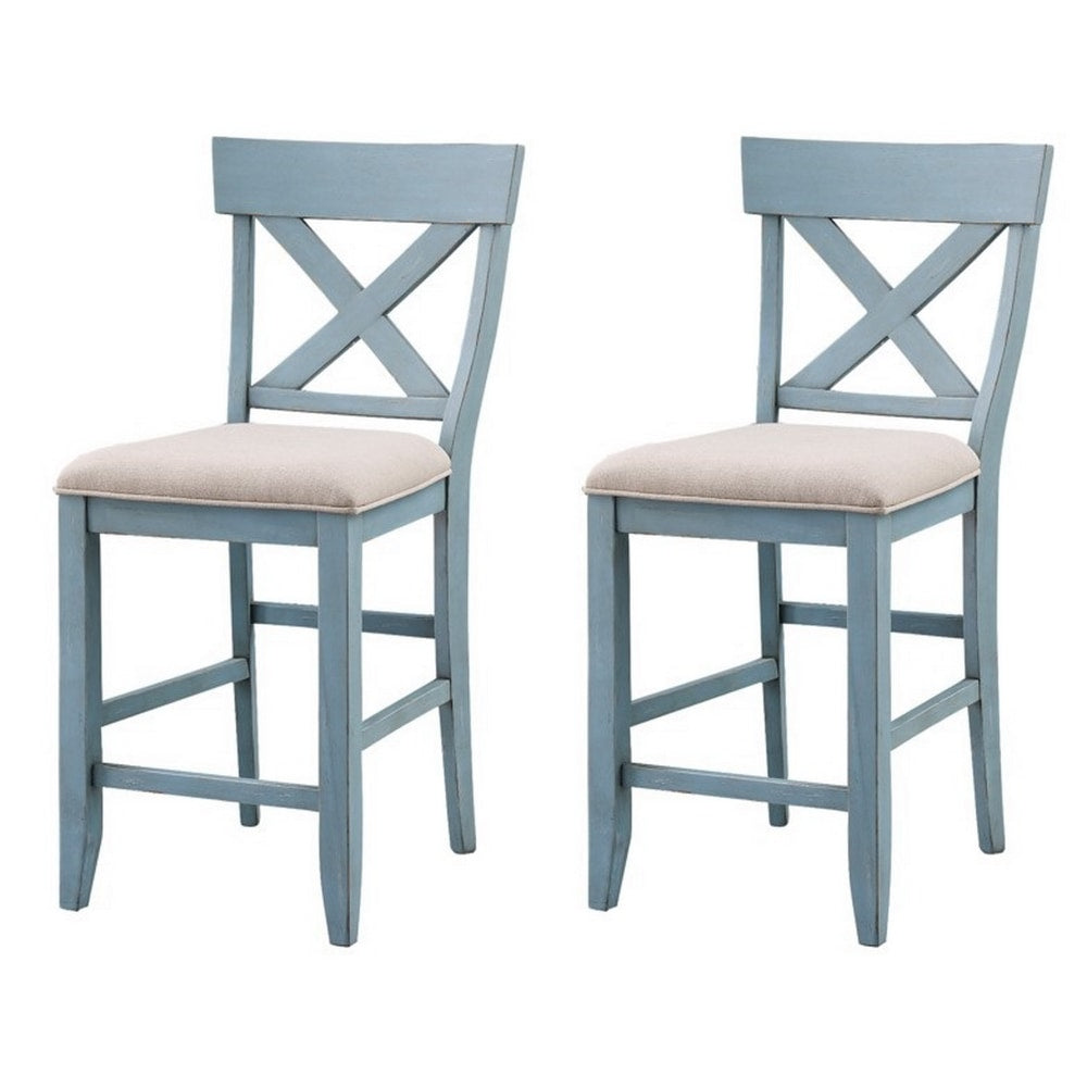 Coast to Coast Counter-Height Dining Chairs, Natural, Set Of 2 Chairs