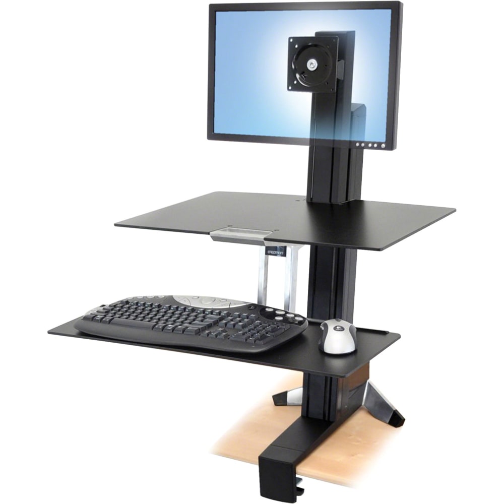 Ergotron WorkFit-S Sit-To-Stand Workstation, Single LD, Black