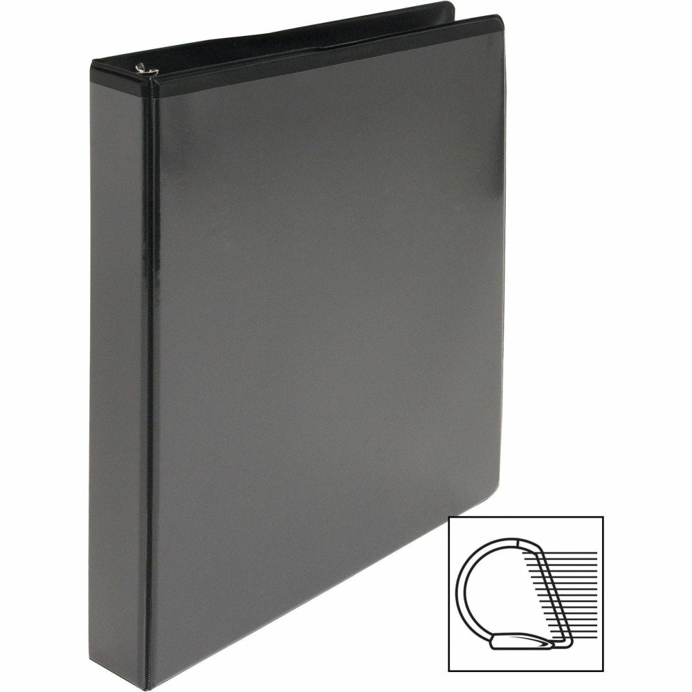 Business Source Basic View 3-Ring Binder, 1in D-Rings, Black